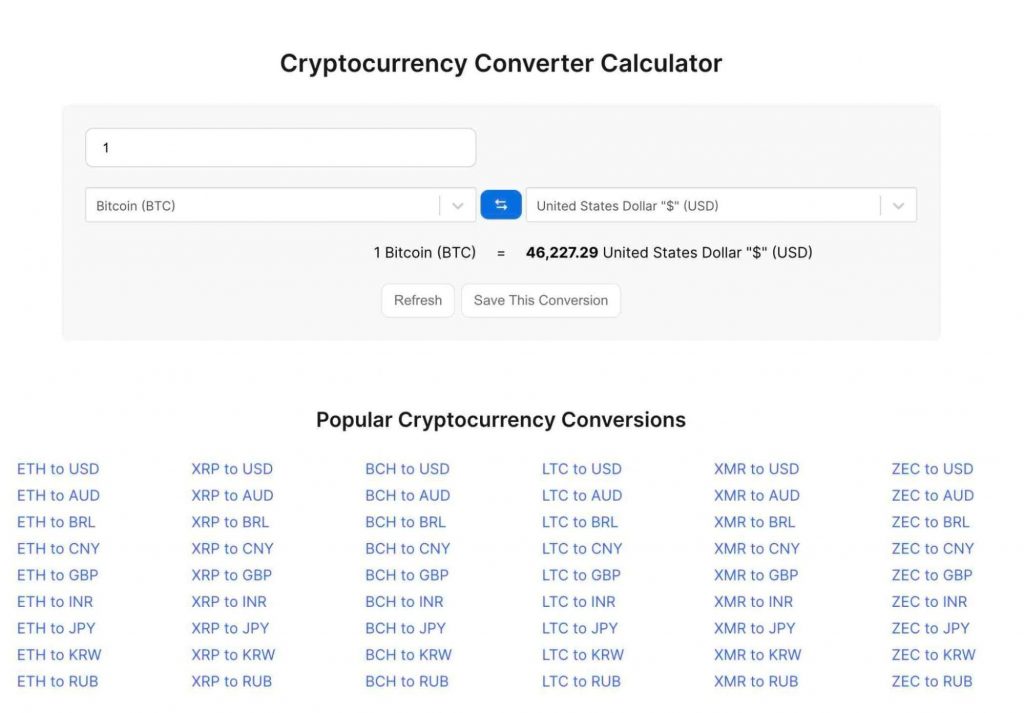 crypto currency investment calculator